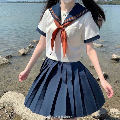 Sailor Uniform Reference, School Uniform Reference, Sailor School Uniform, Anime School Uniform, Korean Picture, School Uniform Outfits, Ciel Phantomhive, Japanese Outfits, Cute Poses