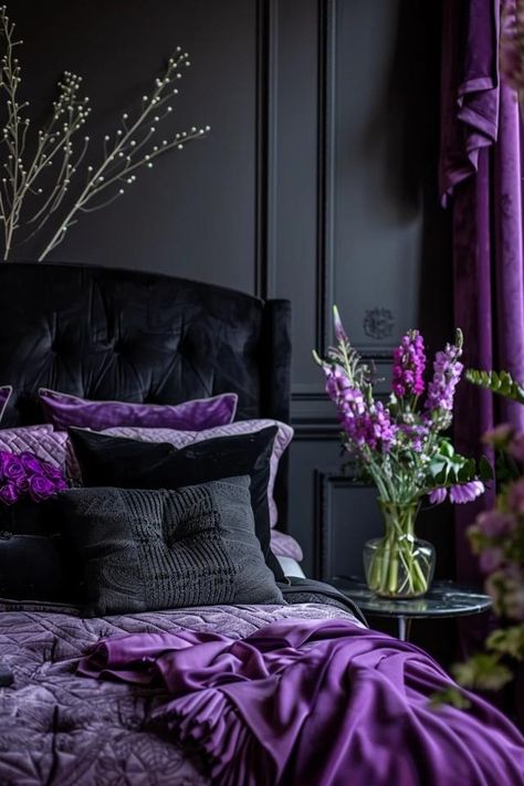 Unveiling My Top Goth Bedroom Ideas &amp; Tips Pink Moody Bedroom, Goth Bedroom Ideas, Nyc Room, Elegant Edgy, Nyc Rooms, Goth Bedroom, Moody Colors, Dark Decor, Gothic Furniture