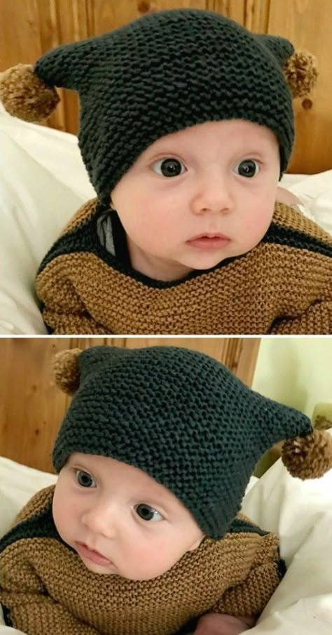 Tiny Tot - Free Pattern | Beautiful Skills - Crochet Knitting Quilting | Bloglovin’ Cardigan Til Baby, Wood Rainbow, Rabbit Knitting Pattern, Rainbow Craft, Vogue Kids, Baby Hat Knitting Pattern, Knitting Patterns Free Hats, Baby Hat Patterns, Girl Beanie