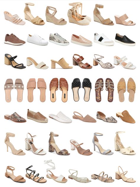 Spring & summer shoes in every color & heel height - all under $60! Summer Shoes Elegant, Summer Shoe Essentials, Must Have Summer Shoes, Spring 2024 Shoes Women, Summer Heels 2024, Spring Summer Shoes 2024, Shoes For Summer 2024, Summer Office Shoes, European Summer Shoes