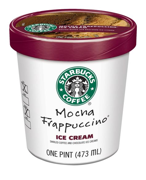 Starbucks Ice Cream, Frappuccino Flavors, Coffee Flavored Ice Cream, Ice Cream Swirl, Mocha Frappuccino, Starbucks Coffee Drinks, Cream Candy, Milk Ice Cream, Flavor Ice