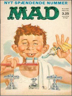 MAD Magazine • Denmark • 1st Edition - Williams | MADtrash.com My Chemical Romance Poster, Alfred E Neuman, Mad Tv, Mad Magazine, Cool Magazine, Vintage Comic Books, Vogue Covers, Tiger Tattoo, Character Design Animation