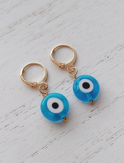 Hardware Jewelry, Beaded Earrings Tutorials, Evil Eye Earrings, Diy Wire Jewelry, Handmade Wire Jewelry, Funky Jewelry, Eye Earrings, Beaded Bracelets Diy, African Jewelry