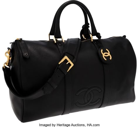 Luxury Accessories:Travel/Trunks, Chanel Black Caviar Leather Duffle Bag. ... Designer Travel Bags, Luxury Luggage, Stylish Luggage, Purse Collection, Women Purse, Leather Duffle Bag, Leather Duffle, Black Caviar, Bag Collection