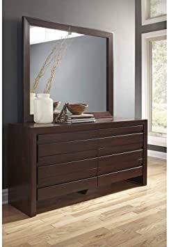 Benzara BM187795 Spacious Drawers Wooden Dresser in Transitional Style, Brown Bed Queen, Wooden Dresser, Bedroom Sets Queen, Queen Bedroom, Wood Dresser, Dark Chocolate Brown, Drawer Storage, Headboard And Footboard, Storage Bed