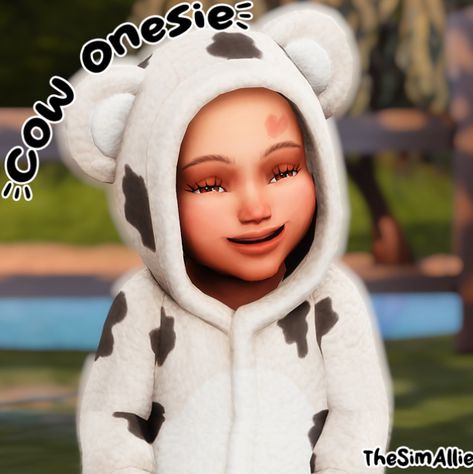 ✩Cow Onesie✩ (For Infants) Ts4 Infants, Ts4 Infant, Sims4 Infant, Infants Cc, Cow Onesie, Sims 4 Infant, Infant Cc, Lotes The Sims 4, Sims Baby