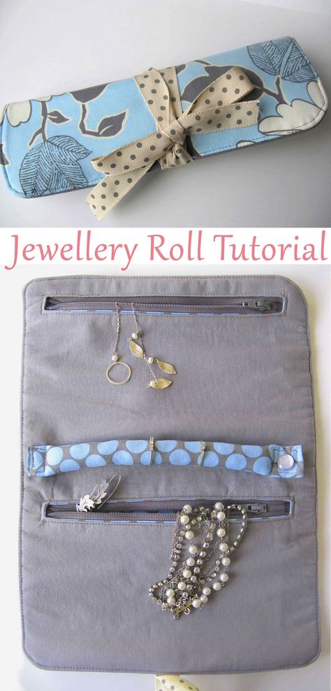 Travel jewelry case tutorial diy necklace roll, diy necklace travel case, Travel Jewelry Case – Free Sewing Pattern and Tutorial. Jewelry Roll Pattern, Jewellery Roll Pattern, Sew Jewelry Organizer, Diy Jewelry Roll, Necklace Roll, Handbag Patterns Free, Sewing Projects Home, Jewellery Roll, Tree Jewelry Holder