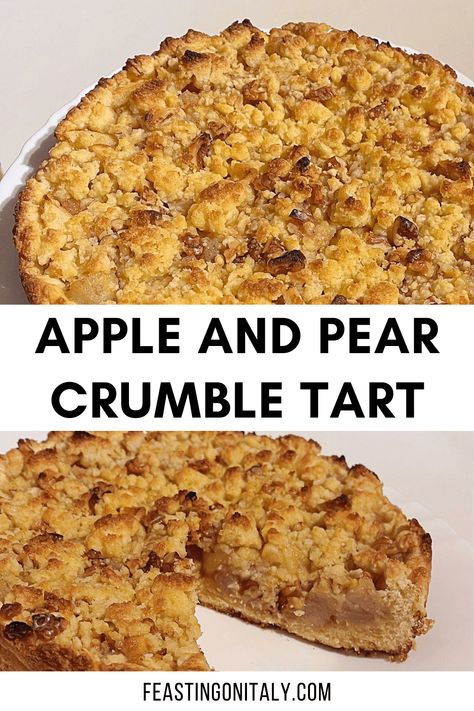 Apple Pear Crumble Pie, Pear And Blueberry Crumble, Apple And Pear Crumble, Apple Pear Tart, Pear Crumble Recipe, Random Desserts, Crumble Tart, American Apple Pie, Pear Crumble