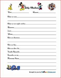 When I was unable to find a Disney-themed Travel Journal for our trips WDW, I found these on themouseforless.com and made my own! Disney World Journal, Disney Travel Journal, Kids Travel Journal, Disney Printables, Disneyland Vacation, Disney Scrapbook Pages, Disney Trip Planning, Disney Travel, Disney World Planning