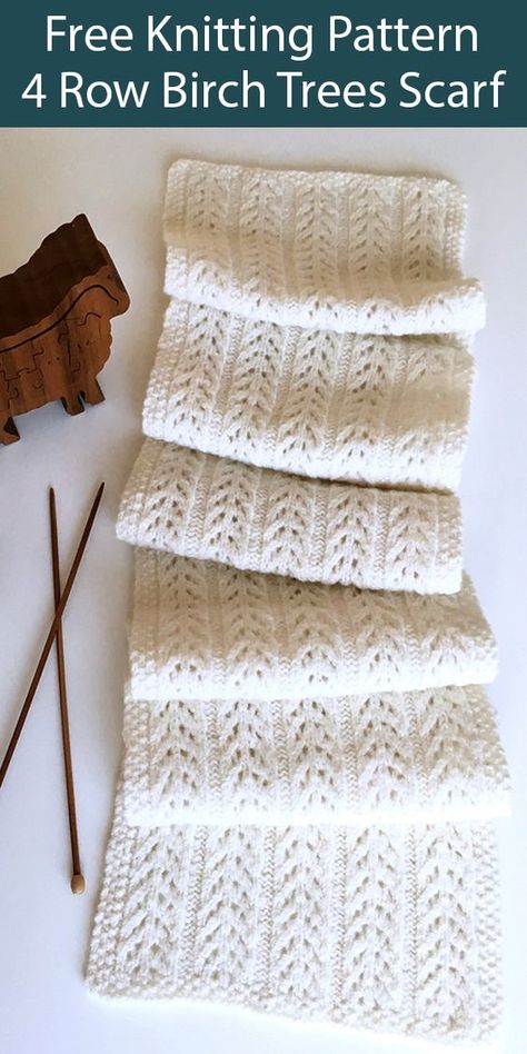 Easy Scarf Knitting Patterns, Lacy Scarf, Poncho Crochet, Knitting Patterns Free Scarf, Beginner Knitting Projects, Free Scarf, Knitted Blanket, Moss Stitch, Birch Trees