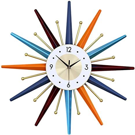 Amazon.com: Modern Wall Clock Starburst Ball Clock Colorful MidCentury Home Kitchen Decor - Minimalist, Silent Sweep Hands, Quiet Quartz Movement, House Decorative Multicolor,22inch: Home & Kitchen Large Round Wall Clock, Wall Clock Display, Mid Century Modern Wall Clock, Sunburst Clock, Mid Century Wall Clock, 3d Wall Clock, Mid Century Clock, Handmade Clocks, Midcentury Home