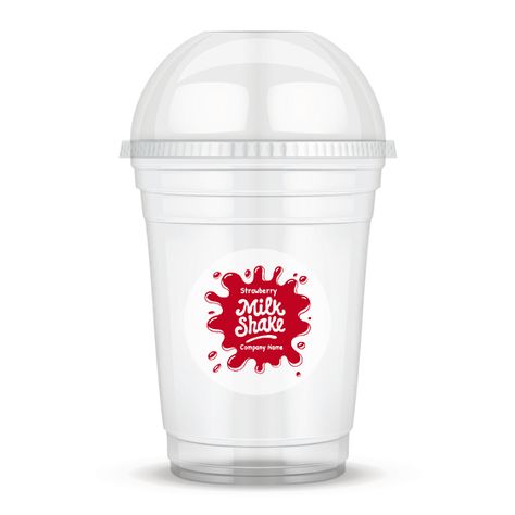 Milkshake Cup Sticker. Design your own at www.stickergizmo.com Milkshake Packaging Design, Milkshake Packaging, Cabin Cafe, Shake Bar, Plastic Cups Design, Milkshake Cup, Milkshake Shop, Packing Box Design, Shake Cup