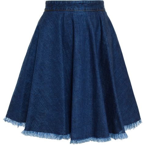 Msgm Denim Skirt (8.625 RUB) ❤ liked on Polyvore featuring skirts, mini skirts, short blue skirt, a line denim skirt, short a line skirt, fringe skirt and short denim skirts Fringe Skirts, High Waisted Circle Skirt, Ripped Jeans High Waisted, Flared Denim Skirt, Blue Skater Skirt, Denim Jeans Women, Crop Top With Jeans, Denim Inspiration, Skirt Denim