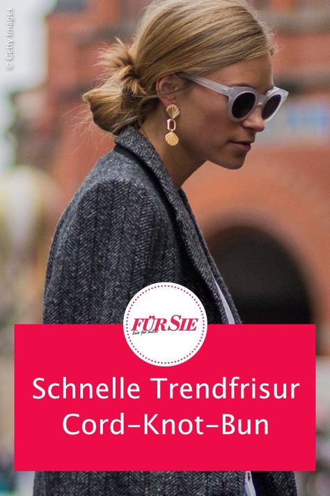 Wenn es heiß ist, wollen wir unsere Haare einfach nur wegbinden – aber bitte auf eine stylische Art und Weise. Da kommt DIE Trendfrisur des Sommers wie gerufen, und sie gelingt in nur 5 Minuten! So funktioniert der Cord-Knot-Bun. #haartrend #trendfrisur #frisur #schnell #beauty #haare #haarstyle #einfach #bun #dutt #fuersiemagazin Movie Posters, Beauty, Art, Film Posters