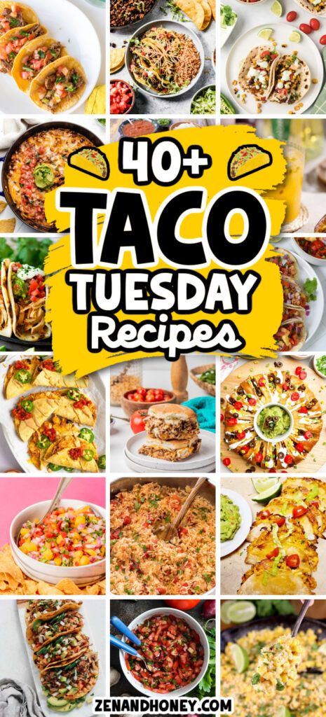 40+ Taco Tuesday Ideas That Steal The Show - ZEN AND HONEY Tacotuesday Ideas, Taco Tuesday Dinner Ideas, Fun Taco Ideas, Taco Tuesday Meals, Shrimp Taco Toppings Ideas, Taco Inspired Recipes, Cheap Taco Recipes, Tuesday Dinner, Taco Day Ideas