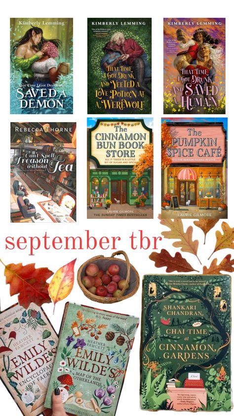 september tbr, cozy reads, books Cozy Fantasy Books, Cozy Fall Books, Fall Tbr, Autumn Books, Cozy Books, Fall Szn, Fangirl Book, Fall Books, Thanksgiving Books