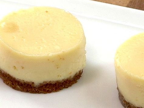 Marscarpone Cheesecake Brian Boitano, Mascarpone Cheesecake, Mini Cheesecake Pan, Almond Crusted, Mascarpone Cheese, Cheese Flavor, Cooking Channel, Cookie Crumbs, Cheesecake Recipe