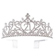 Check this out! 21st Birthday Crown, Birthday Party Accessories, Rose Gold Crown, 21st Birthday Party, Crown Silver, Birthday Tiara, Crown For Women, Woman Birthday Party, Silver Tiara