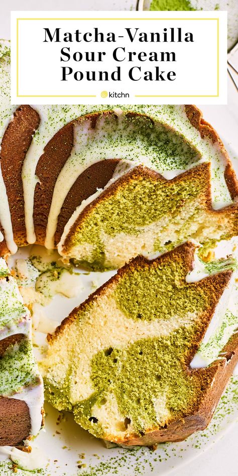 Vanilla Cake Recipe With Sour Cream, Cake Recipe With Sour Cream, Sour Cream Bundt Cake, Recipe With Sour Cream, Raindrop Cake, Matcha Green Tea Recipes, Matcha Recipes, Matcha Cake, Green Tea Recipes