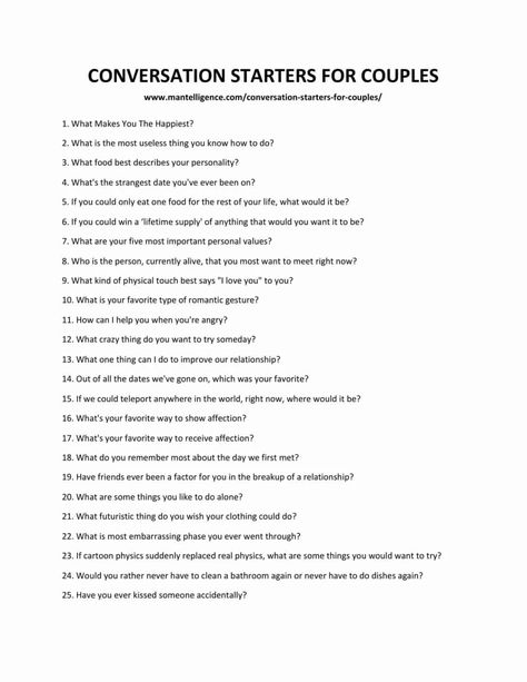 89 Highly-Effective Conversation Starters for Couples Crush Conversation, Crush Conversation Starters, Conversation Topics For Couples, Text Conversation Starters, Deep Conversation Topics, Conversation Starter Questions, Deep Conversation Starters, Questions To Get To Know Someone, Conversation Starters For Couples