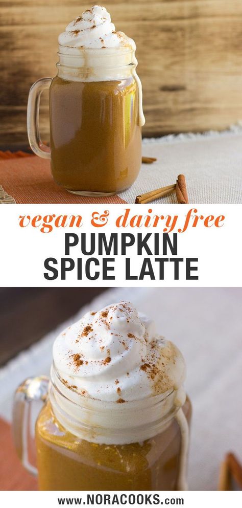 Starbucks copycat vegan pumpkin spice latte! Easy recipe. #vegan #plantbased #dairyfree Vegan Pumpkin Spice Latte, Smoothie Bowl Vegan, Healthy Pumpkin Spice Latte, Vegan Latte, Starbucks Pumpkin Spice Latte, Vegan Pumpkin Spice, Dairy Free Smoothies, Pumpkin Spiced Latte Recipe, Pumpkin Smoothie