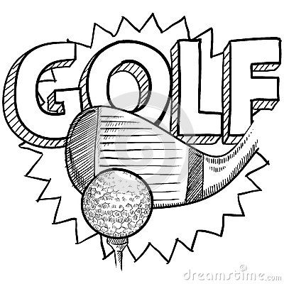 Golf sketch by Lhfgraphics, via Dreamstime Golf Sketch, Golf Tournament Ideas Fundraising, Funny Golf Pictures, Golf Illustration, Golf Drawing, Ball Illustration, Golf Images, Sports Drawings, Golf Cards