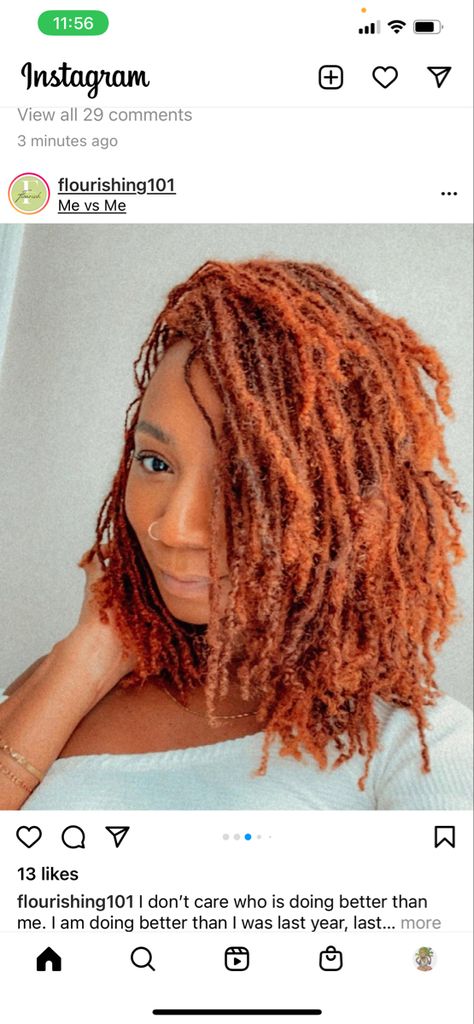 Orange Sisterlocks, Copper Sisterlocks, Copper Colored Microlocs, Ginger Microlocs, Ginger Micro Locs, Colored Sisterlocks, Color Locs, Styles Locs, Locs Color