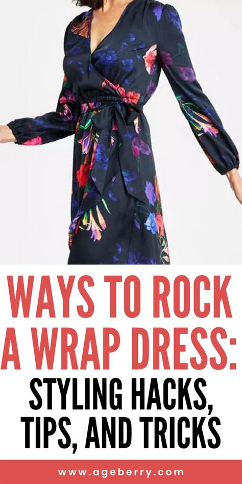 Discover the ultimate guide on how to style and rock a wrap dress like a pro with these styling hacks, tips, and tricks. Learn how to accentuate your body shape, mix and match accessories, and create versatile looks for any occasion. Whether you're looking for a casual daytime outfit or a chic evening ensemble, these techniques will take your wrap dress game to the next level. Dive into the world of wrap dresses and elevate your wardrobe with these expert styling tips. Wrap Dress With Scarf, Wrap Evening Dress, Black Wrap Dress Outfit Winter, Navy Wrap Dress Outfit, Wrap Dress With Boots, How To Tie A Wrap Dress, Black Wrap Dress Outfit, Wrap Dress Styling, Wrap Dress Winter