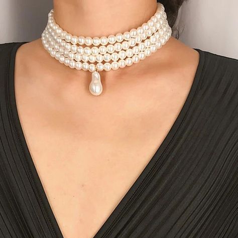 Layered imitation pearl neck piece Available in white - 10,900 SOLD OUT✅ #classyfeats #shopperawlic #jewelledbyclassyfeats Pearl Charm Necklace, Layered Pearl Necklace, Wedding Clothes, Gemstone Necklaces, Baroque Pearl Necklace, Pearl Jewellery, Pearl Choker Necklace, Neck Piece, Beaded Choker Necklace