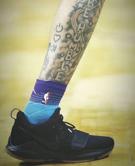 Jeremy Lamb in PG1 with "Be Humble" tattoo. 25/02/2018 Be Humble Tattoo, Humble Tattoo, Be Humble, Tap Shoes, Dance Shoes, Sport Shoes, Tattoos