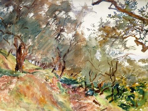 When Sargent Went Wild - Streamline Publishing Sargent Landscape, John Singer Sargent Watercolors, Olive Tree Painting, John Sargent, Salon Pictures, Inside Art, John Singer Sargent, Tree Sculpture, National Gallery Of Art