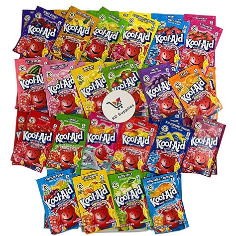 Amazon.com : Generic Kool-Aid Ultimate Variety Drink Mix, 22 Flavors (2 Packets of Each Flavor), 44 Count (Pack of 1) : Grocery & Gourmet Food Kool Aid Packets, Kool Aid Flavors, Kool Aid Man, Drink Mixes, Cherry Limeade, Holiday Theme, Fruit Punch, Kool Aid, Holiday Themes