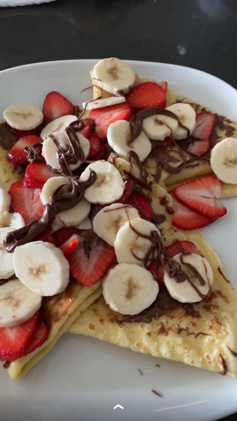 #crepes #nutella #strawberry #banana #breakfast #delicious #foodphotography #aesthetic Nutella And Banana Crepes, Crepes With Nutella And Strawberries, Strawberry Breakfast Recipes, Crepes Ideas, Strawberry Banana Breakfast, Food Inspiration Aesthetic, Crepes Aesthetic, Banana Nutella Crepes, Crepes Nutella