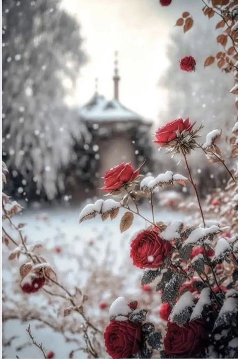 Red roses Red Rose Background, Snow Rose, Red Roses Wallpaper, Rose Flower Pictures, Winter Mood, Beautiful Flowers Photography, Rose Background, Winter Rose, Scenery Paintings