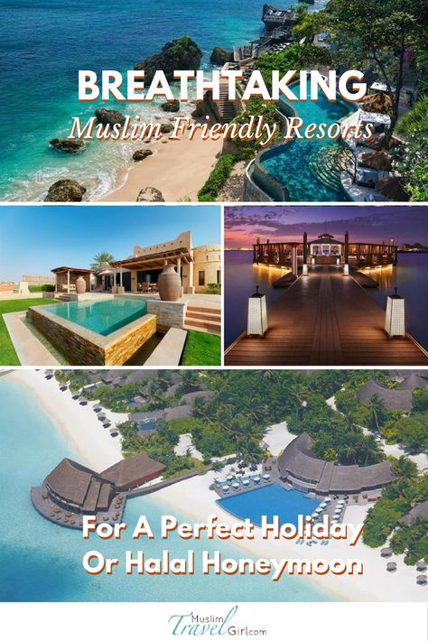 The best halal and muslim friendly holiday resorts. Some of these are seriously gorgeous Muslim Holidays, Muslim Countries, Romantic Holiday, Halal Recipes, Top List, Holiday Resort, Honeymoon Destinations, Luxury Hotels, Best Places To Travel