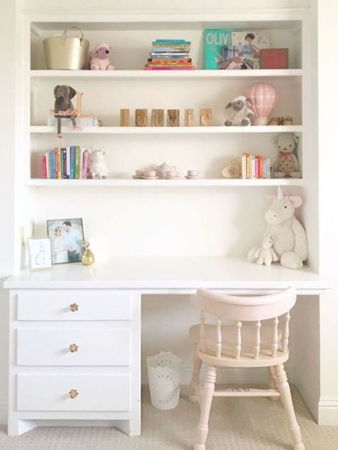 Room Decor Diy For Teens, Girls Desk Area, Desk For Girls Room, Girls Desk, Toddler Desk, Little Bunny Foo Foo, Foo Foo, Girl Desk