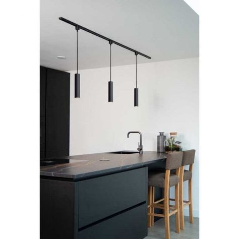 Modern Track Lighting Kitchen, Modern Track Lighting, Pendant Track Lighting, Track Lighting Kitchen, Black Pendant Light, Kitchen Lighting, Track Lighting, Circuit, Pendant Light