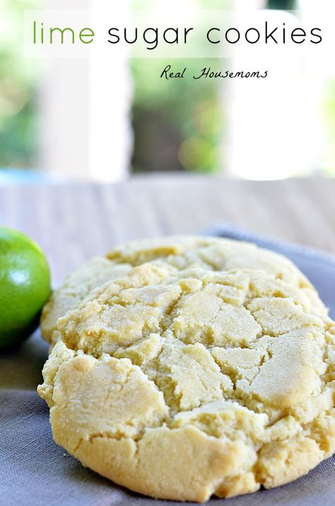 Lime Sugar Cookies, Lime Desserts, Lime Recipes, Chewy Sugar Cookies, Tea Cakes, Limes, How Sweet Eats, Cookie Desserts, Yummy Cookies