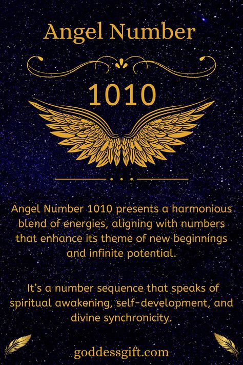 Angel Number 1010 presents a harmonious blend of energies, aligning with numbers that enhance its theme of new beginnings and infinite potential. Learn more - https://goddessgift.com/angels/1010/ . #AngelNumber1010 #DivineGuidance #Numerology #SpiritualAwakening #Manifestation #ChangeIsGood #GrowthMindset #SpiritualJourney #NumerologyMeaning #AngelMessages #GoddessGift #ManifestYourDreams Angel Numbers 1010, 1010 Angel Numbers, 1010 Angel Number Meaning, 1010 Meaning, Angel Number 1010 Meaning, 1010 Angel Number, Listen To Your Intuition, Trust The Journey, Angel Spirit