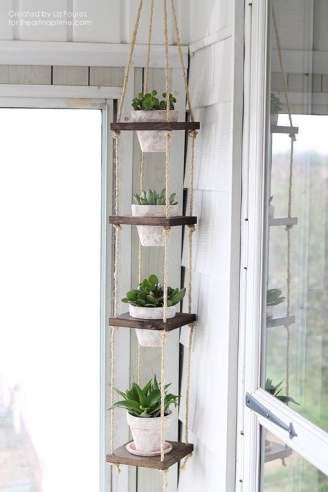 7 Inspiring Ways to Add Plants to Your Kitchen — Decorating Roundup | The Kitchn                                                                                                                                                                                 More نباتات منزلية, Hanger Diy, Diy Plant Hanger, Dekor Diy, Kitchen Decorating, Art Supply, Diy Plants, Decor Minimalist, Small Balcony