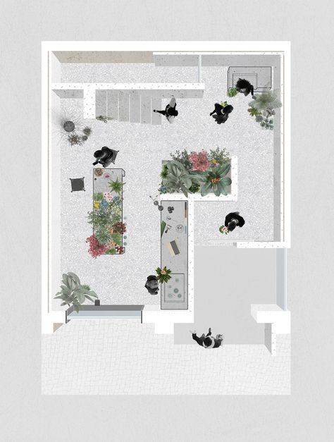 Studio Plan Architecture, Art Studio Plan, Art Studio Architecture, Plan Graphic, Studio Plan, Flower Shop Design, Flower Gallery, Monday Monday, Architecture Portfolio Design