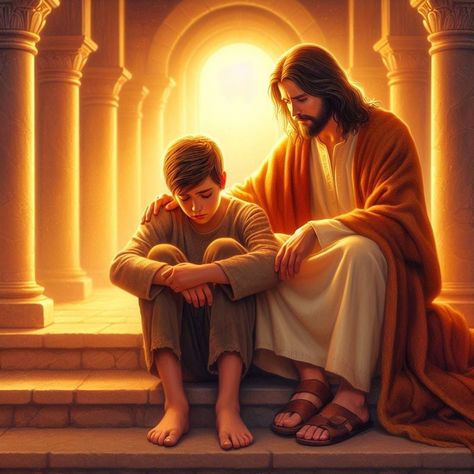 Jesus Comforting Pictures, Jesus Pictures Powerful, Comfort Pics, Beautiful Scriptures, Jesus Love Images, Jesus Background, Gods Princess, Jesus Christ Painting, Jesus Artwork