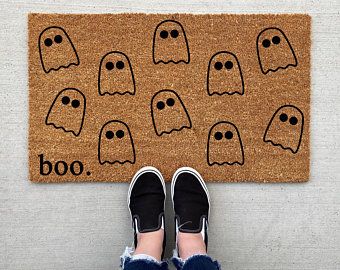 Fall Halloween Party, Front Porch Mat, Party Floor, Ghost Door, Halloween Mats, Porch Mat, Fall Doormat, Halloween Door Mat, Adornos Halloween