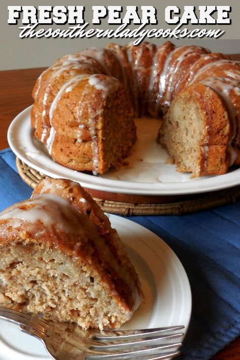 Fresh Pear Bundt Cake Recipe, Fresh Pear Cake Recipes Easy, Pear Bundt Cake Recipe, Hard Pears Recipe, Pear Pound Cake, Fresh Pear Cake, Pear Recipes Easy, Pear Cake Recipes, Pear Dessert Recipes