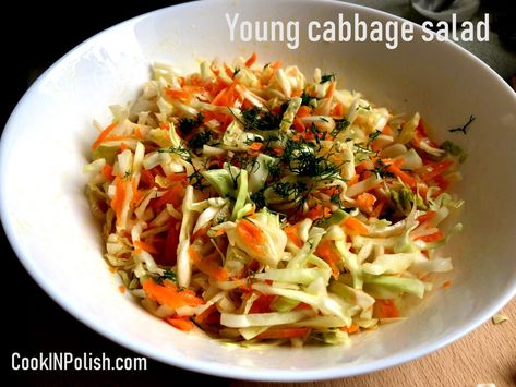 Young cabbage salad – CookINPolish Polish Food Recipes, Raw Cauliflower, Baked Ribs, Fresh Beets, Seasonal Cooking, Polish Food, Traditional Recipes, Cabbage Salad, Raw Vegetables