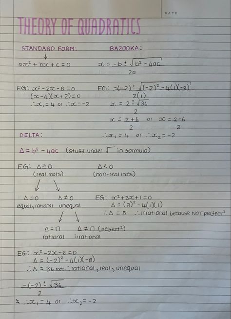 Aesthetic Algebra 1 Notes, Algebra Notes Aesthetic, Algebra 2 Notes, Algebra 1 Notes, Math Study Notes, High School Notes, Middle School Math Notes, Maths Notes, Math Study Guide