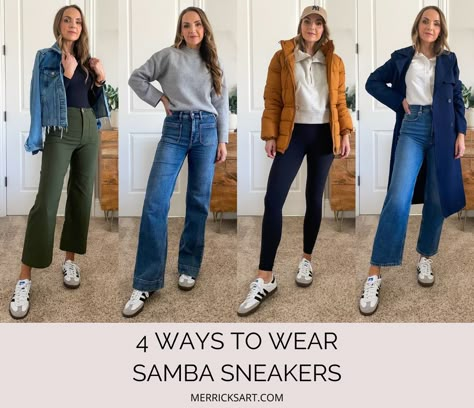 Outfits With Adidas Samba, Outfits With Adidas, Sambas Outfits, Samba Sneakers, Fix Clothing, Perfect Spring Outfit, Samba Outfit, Simple Casual Outfits, Color Combos Outfit