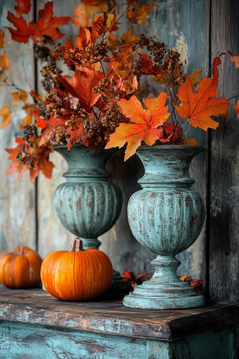 13 Enchanting Fall Decor Ideas To Transform Your Home - DreamyHomeStyle Easy Thanksgiving Table Decor, Thanksgiving Table Decor Ideas, Fall Feast, Thanksgiving Cornucopia, Fall Vignettes, Thanksgiving Table Decor, Thanksgiving Inspiration, Cozy Fall Decor, Autumn Decoration