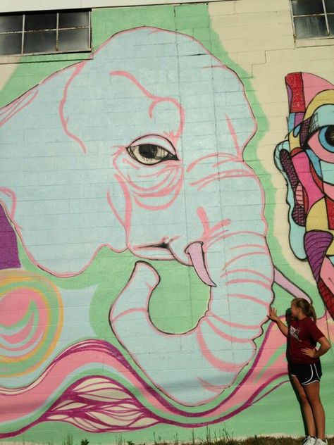 Elephant graffiti Outdoor Sculpture, Outdoor Art, Street Art, Graffiti, Elephant, Mural, Sculpture, Animals, Art