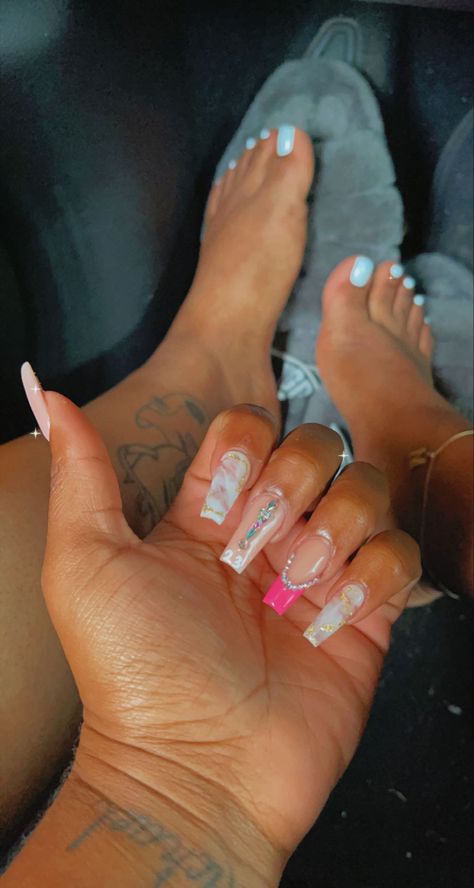 Gemini Bday Nails, Nails Gemini Design, Birthday Nails Coffin Gemini, Zodiac Nails Gemini, Birthday Nails Gemini, Gemini Nail Ideas, Gemini Nails Designs, Birthday Nails Leo, Gemini Nails